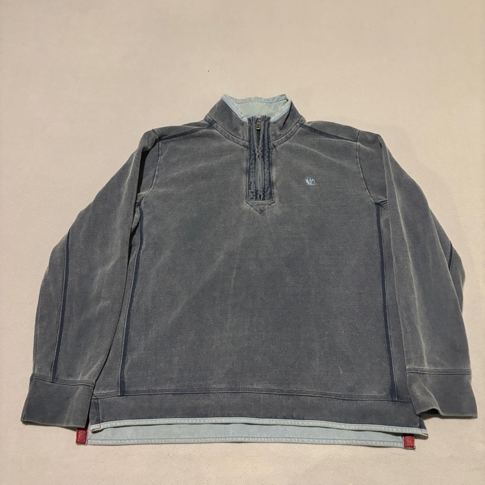 Fat Face The Airlie Pullover Sweatshirt Mens XL Blue Canvas Heavyweight Spring